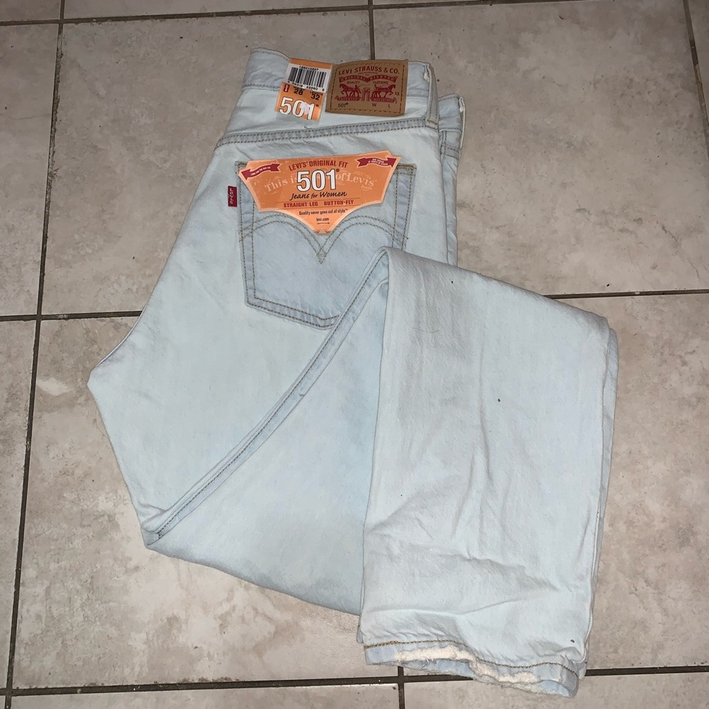 LEVIS 501 high waisted jeans light wash